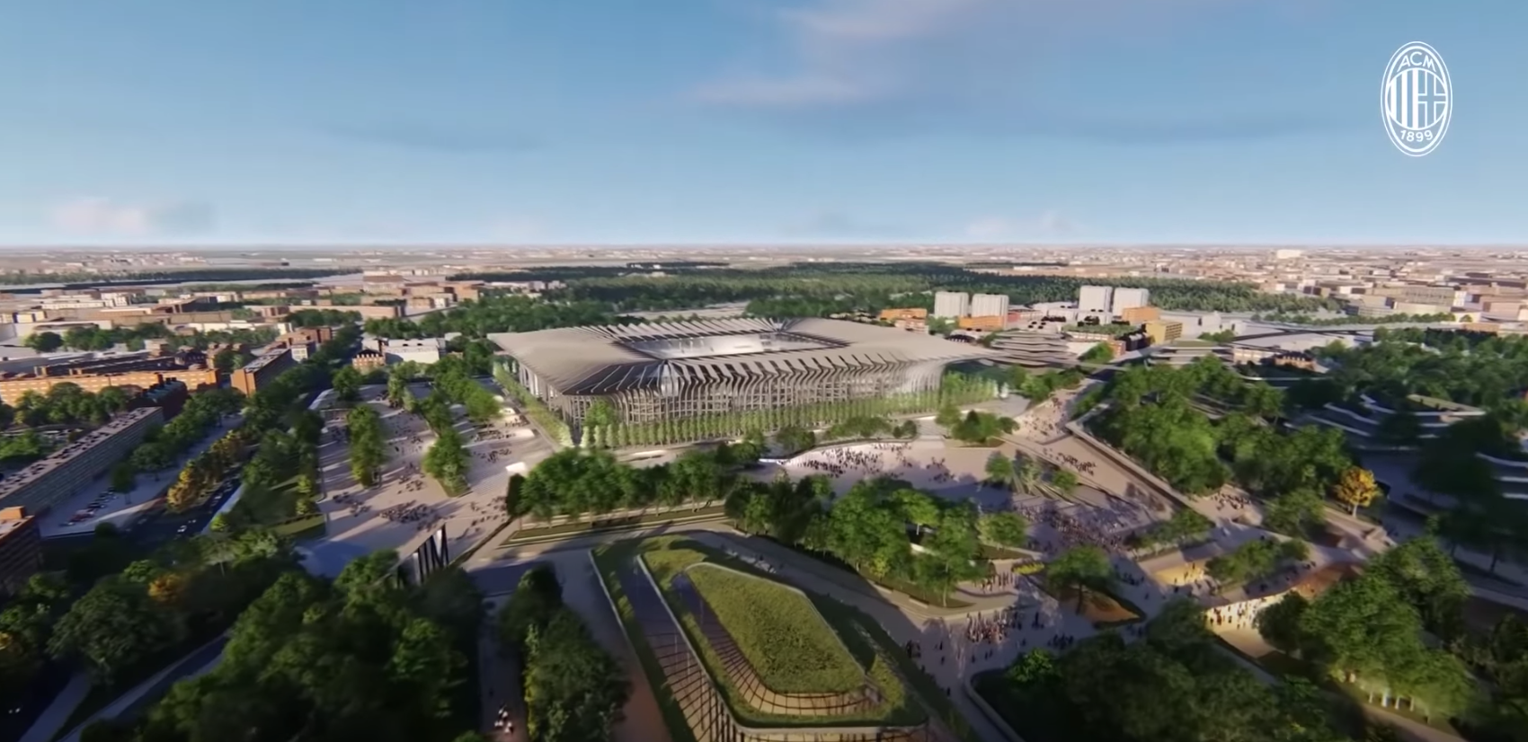 Entwurf für das neue Mailänder Stadion „Die Kathedrale“