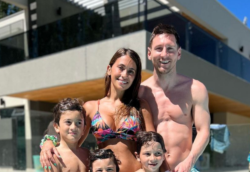 Lionel Messi mit der Familie