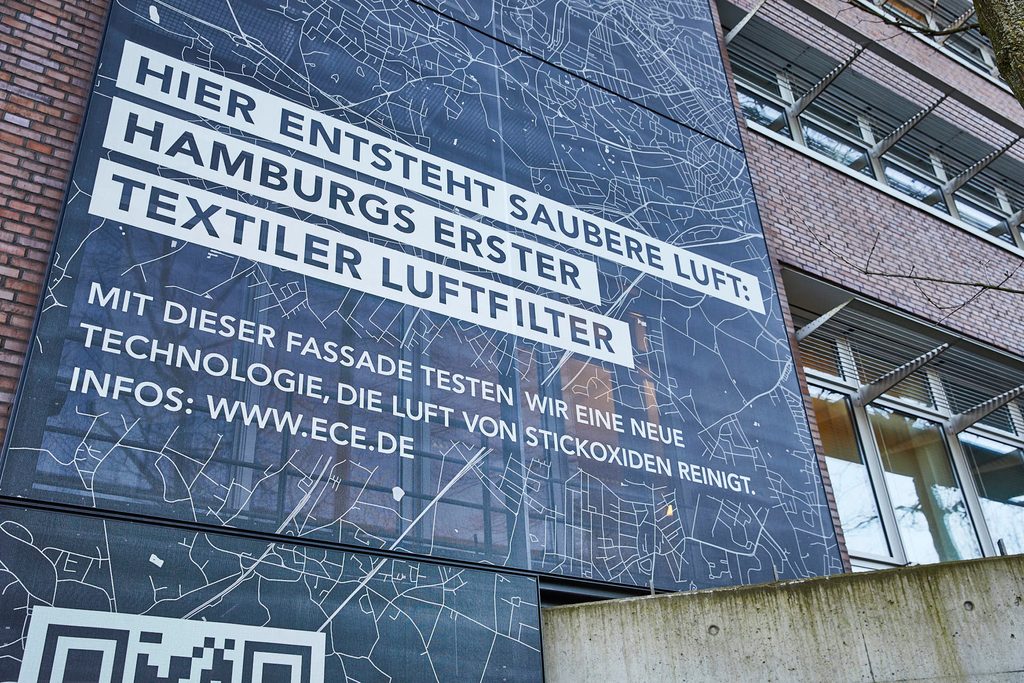 Textilfassade Nahansicht