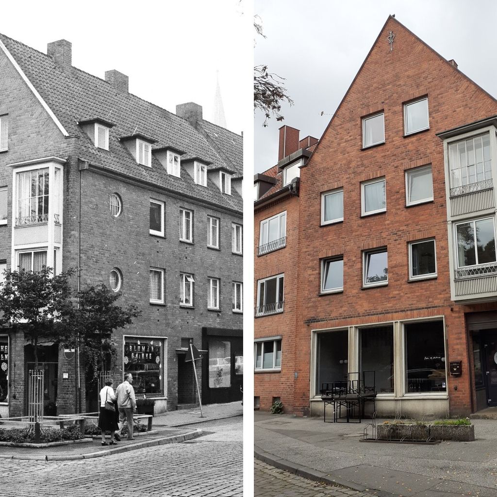 In diesem Wohnhaus wohnte Gisela B. Die linke Aufnahme zeigt, wie das Haus Anfang der 80er aussah. Rechts ist ein aktuelles Foto.