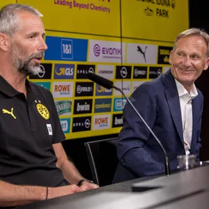 BVB-Trainer Marco Rose und Geschäftsführer Hans-Joachim Watzke