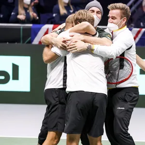 Deutsches Tennisteam beim Davis Cup