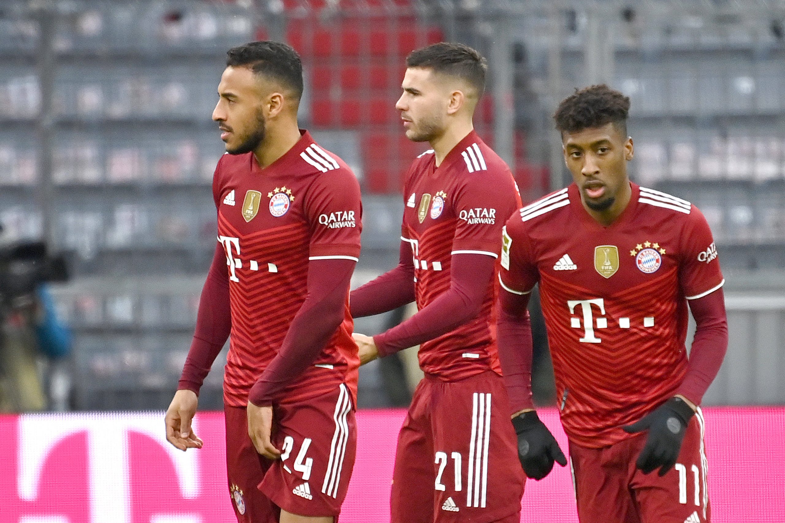 Bayern-Stars Corentin Tolisso, Lucas Hernandez und Kingsley Coman (v.l.)