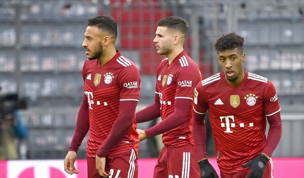 Bayern-Stars Corentin Tolisso, Lucas Hernandez und Kingsley Coman (v.l.)