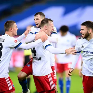 HSV-Jubel nach dem Derbysieg gegen St. Pauli