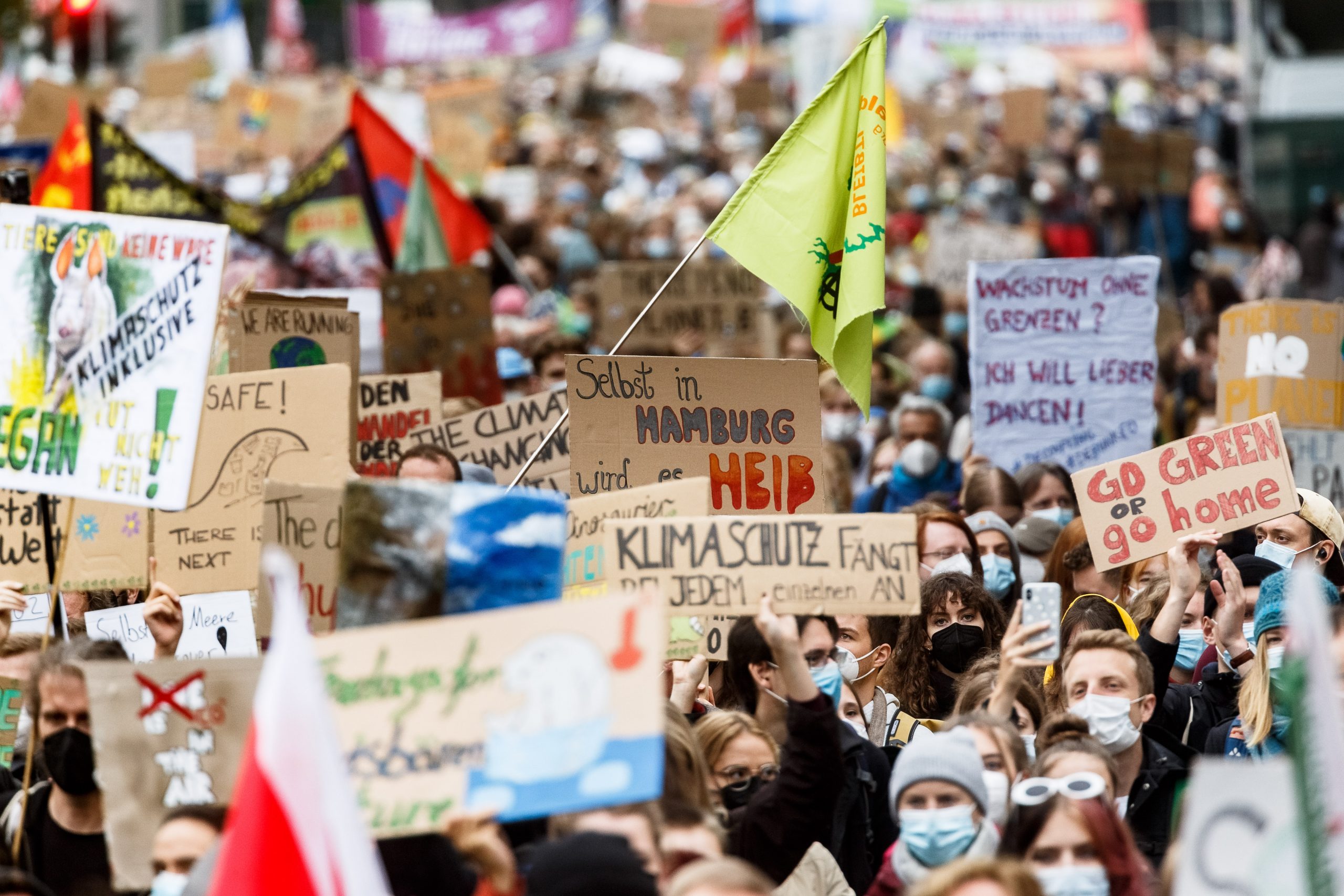 Fridays for Future Demonstranten in Hamburg