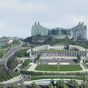 Grafik zeigt, wie Indonesiens neue Hauptstadt aussehen soll.