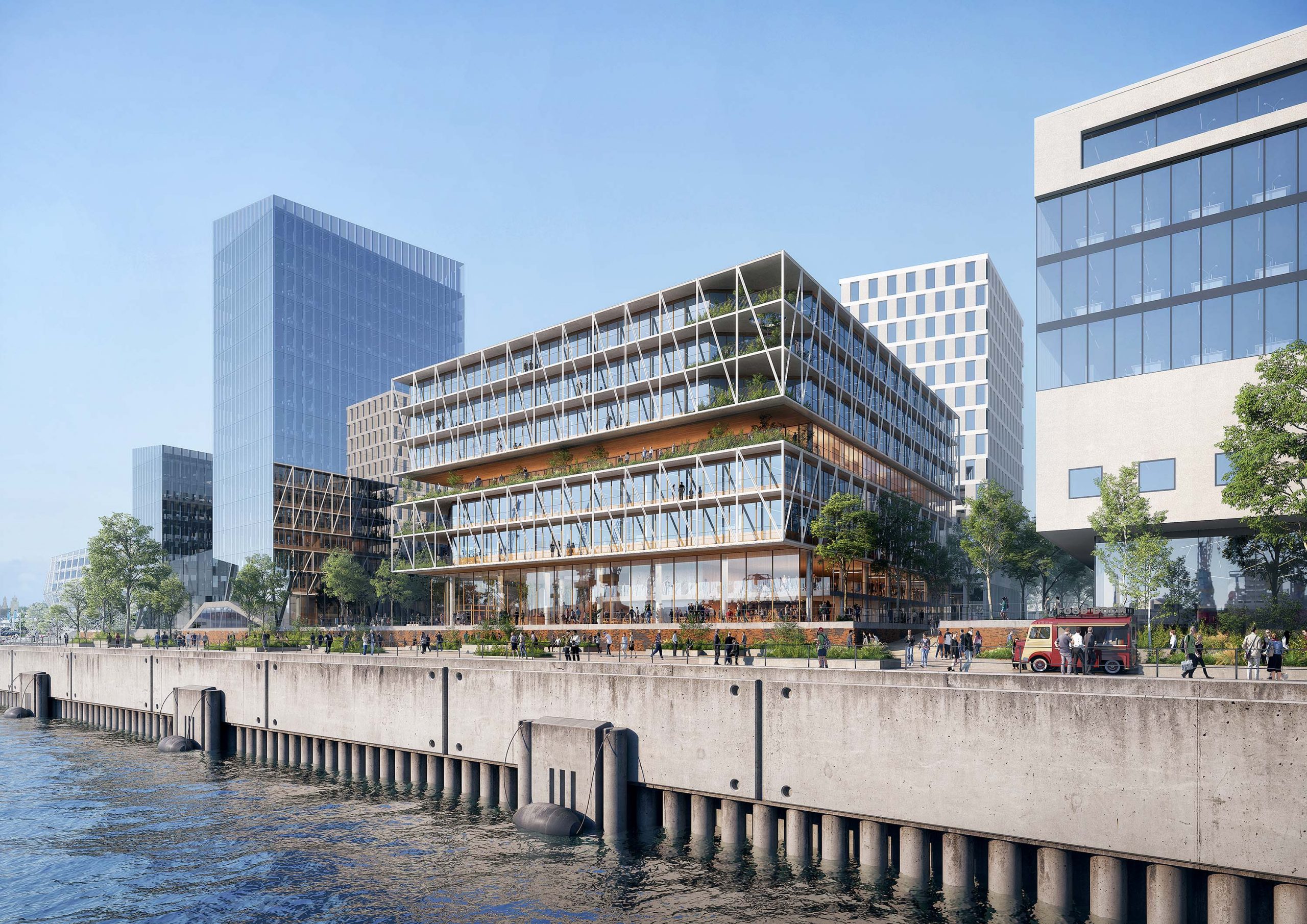 Das ist der Siegerentwurf des neuen Gebäudes in der HafenCity, in dem die MSH Medical School und Büros Platz finden sollen.