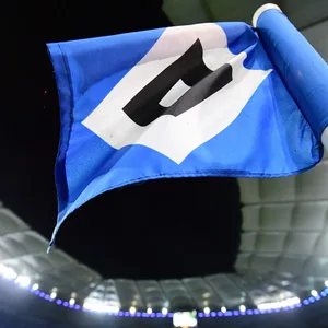 HSV-Fahne im Volksparkstadion