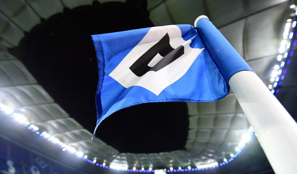HSV-Fahne im Volksparkstadion