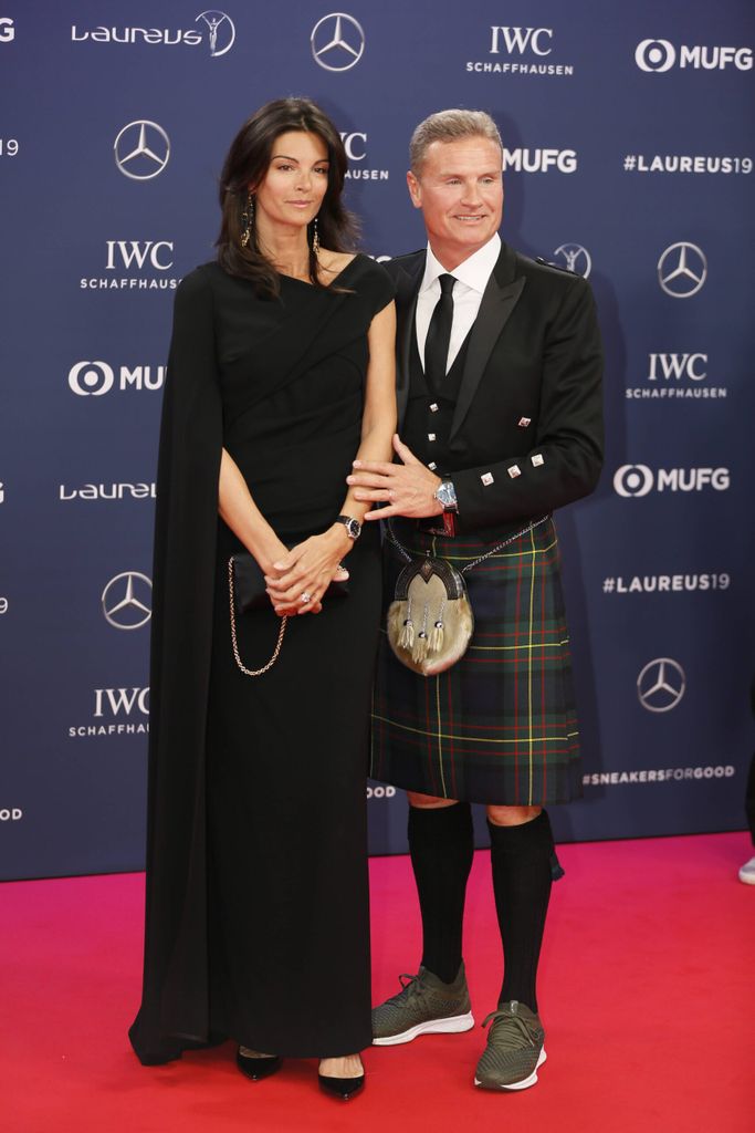 David Coulthard mit Frau Karen Minier bei einer Preisverleihung.