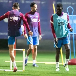 Samuel Umtiti beim Training des FC Barcelona