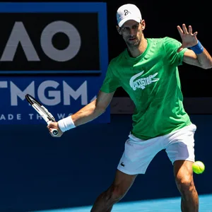Djokovic während eines Trainings in Melbourne.