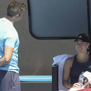 Angelique Kerber(r.) und ihre neue Liebe Franco Bianco(l).