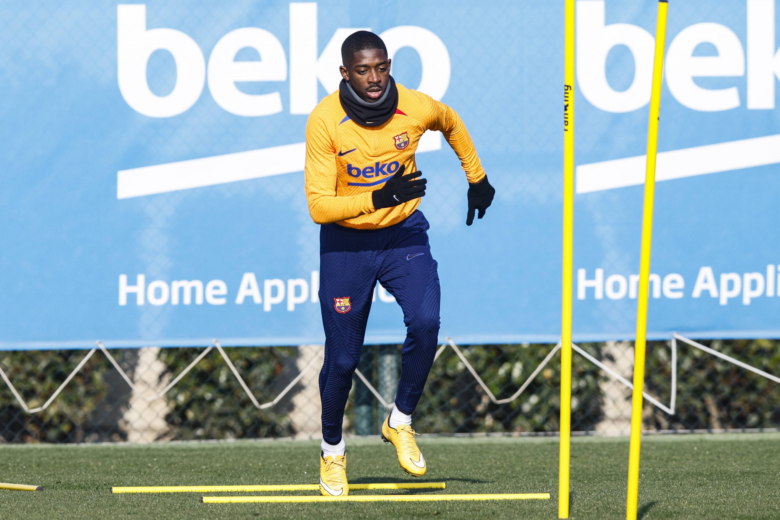 Ousmane Dembélé auf dem Trainingsplatz des FC Barcelona