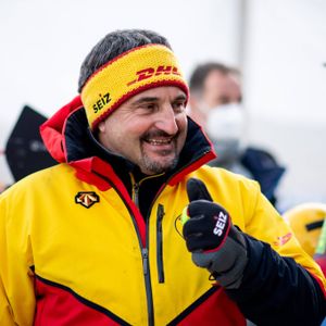 Georg Hackel als Gast bei der laufenden Rodel-EM in St. Moritz