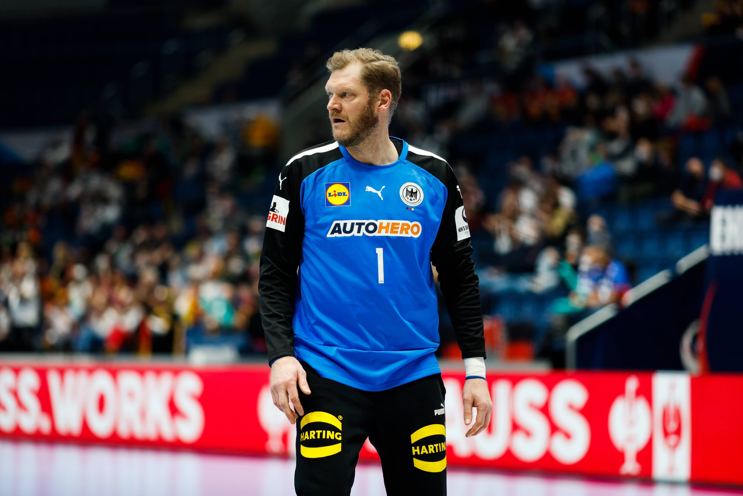HSVH-Torwart Johannes Bitter im Trikot des DHB-Teams.