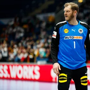 HSVH-Torwart Johannes Bitter im Trikot des DHB-Teams.