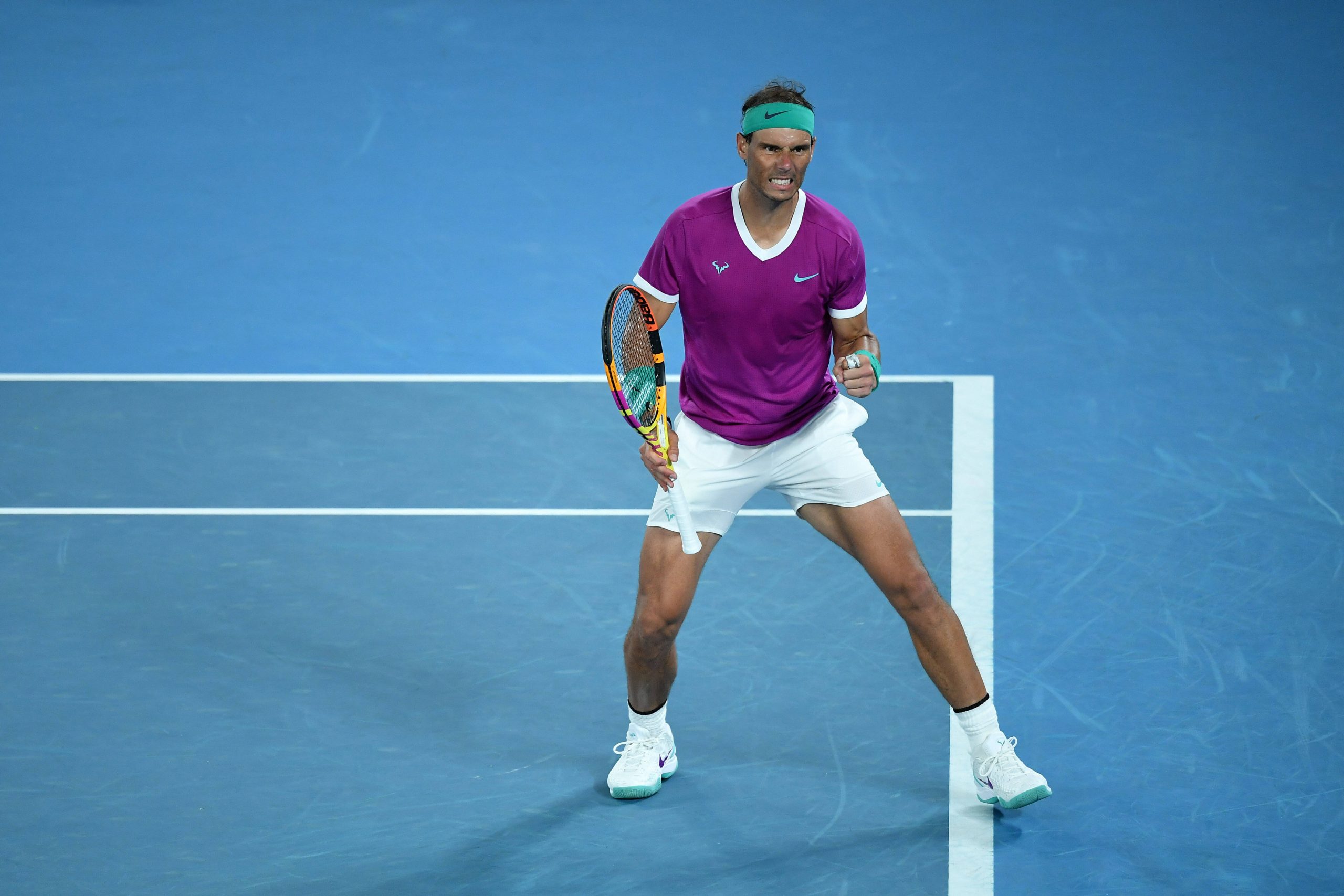 Rafael Nadal jubelt bei einem Australian Open-Spiel.