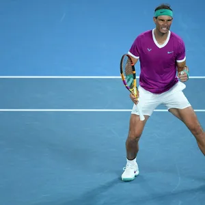 Rafael Nadal jubelt bei einem Australian Open-Spiel.