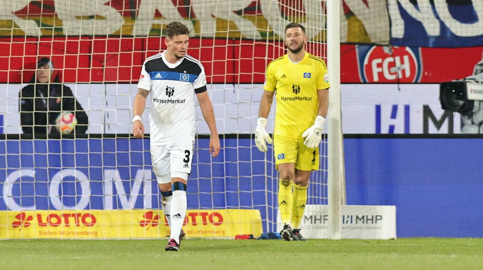 Moritz Heyer und Daniel Heuer Fernandes sind enttäuscht in Heidenheim