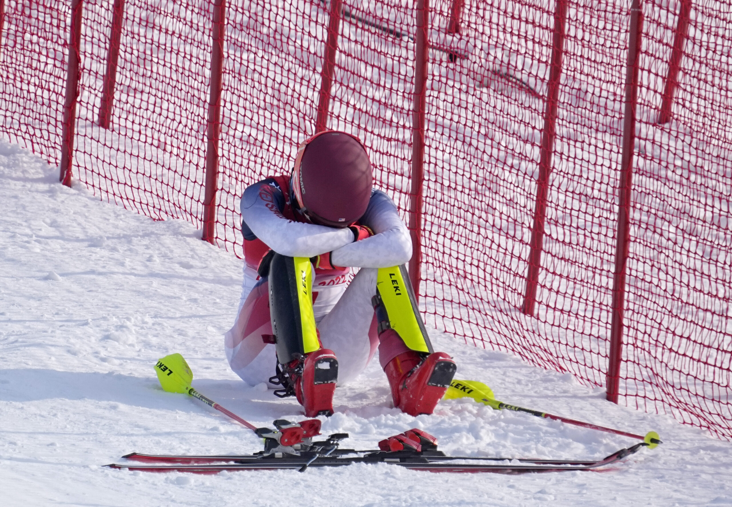 Maßlose Enttäuschung: Bei US-Amerikanerin Mikaela Shiffrin liefen nach dem Slalom die Tränen.