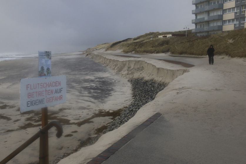 Auch Wangerooge büßte knapp 90 Prozent des Badestrandes ein.