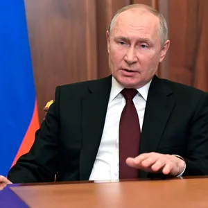 Wladimir Putin, Präsident von Russland, spricht zur Nation im Kreml in Moskau, Russland.