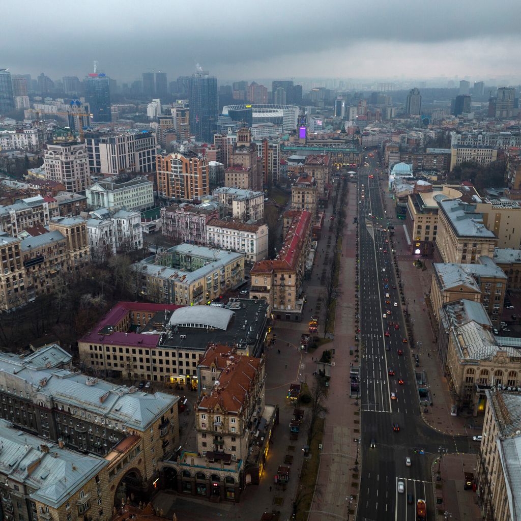 Blick auf die Stadt Kiew am Donnerstagmorgen.