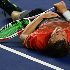 Stefan Kozlov brach im Achtelfinale gegen Grigor Dimitrov zusammen.