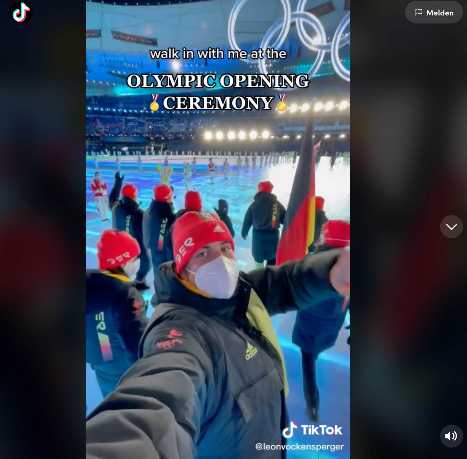 Snowboarder Leon Vockensperger filmte die olympische Eröffnungsfeier mit seinem Handy.