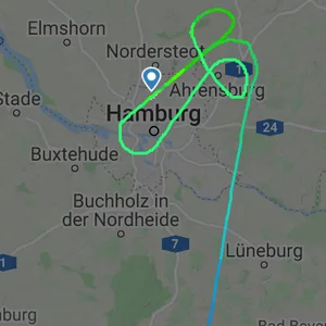 In Penis-Form flog eine portugiesische Maschine am Freitag über Hamburg, bevor das Flugzeug landete.