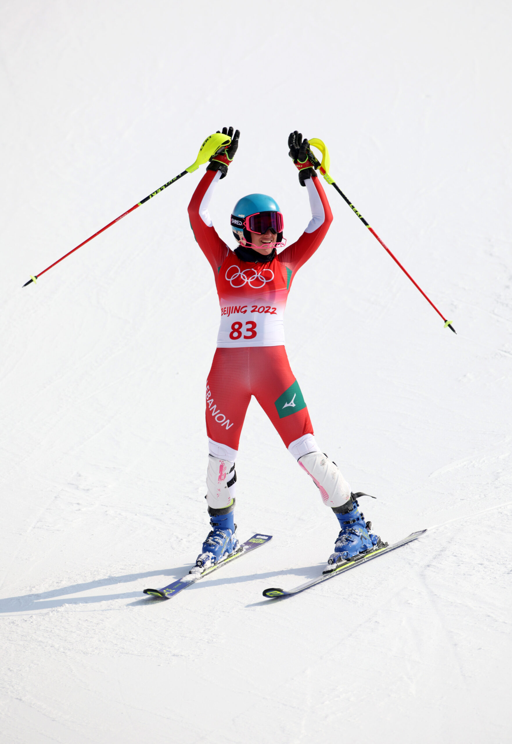 Freute sich über ihren 46. Platz bei Olympia: Die libanesische Ski-Läuferin Manon Ouaiss.