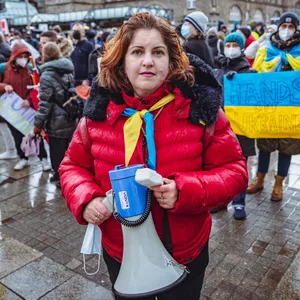 Florina Malso ist Mitglied im Verein für deutsch-ukrainische Zusammenarbeit und hat die Demo für Frieden in der Ukraine mit organisiert.