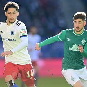 HSV-Profi Ludovit Reis im Nord-Derby gegen Werder Bremen