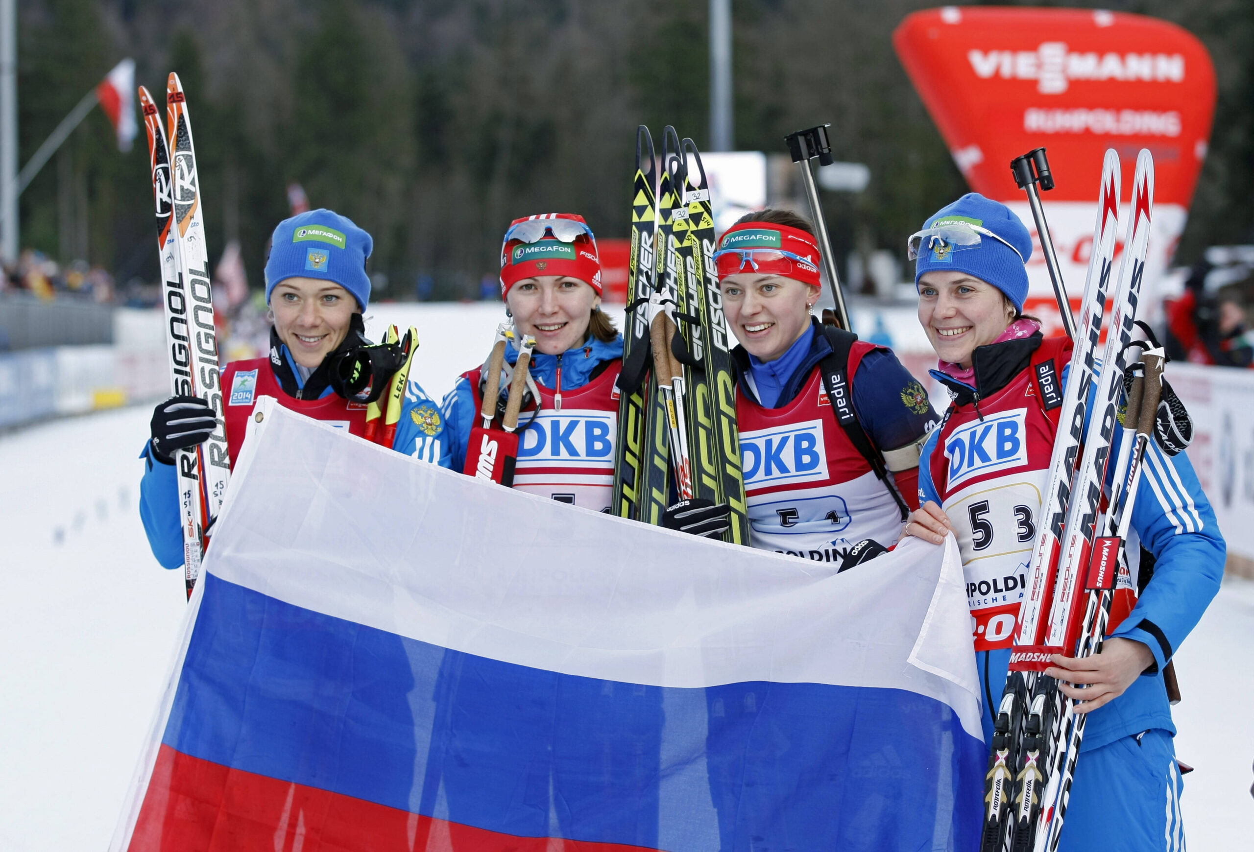 Das russische Biathlon-Team der Damen 2014