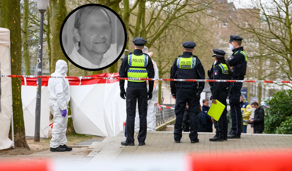 Polizisten sichern im März den Tatort auf der Michel-Wiese, wo der 62-Jährige starb. (Archivbilder)
