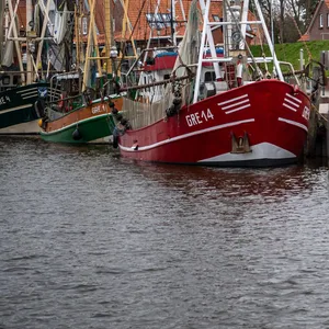 Krabbenkutter liegen im Hafen von Greetsiel. (Archivbild)