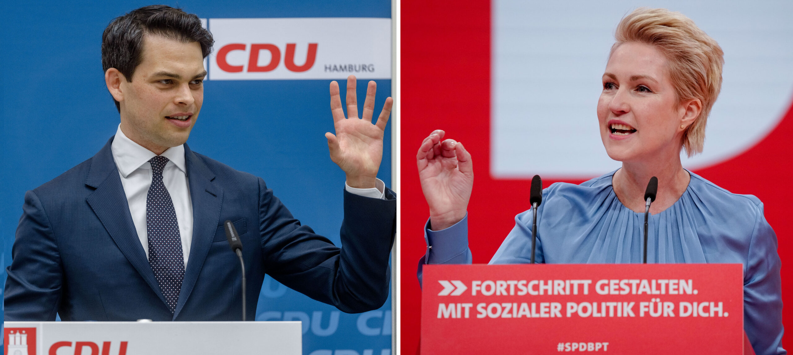 Andere Themen seien wichtiger: Manuela Schwesig (r., SPD) will den Rechtsstreit mit Christoph Ploß (CDU) nicht weiter austragen.