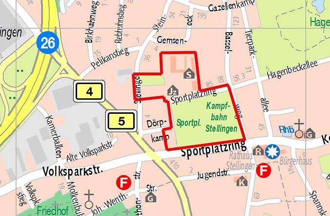 Karte vom neuen Stellinger Zentrum
