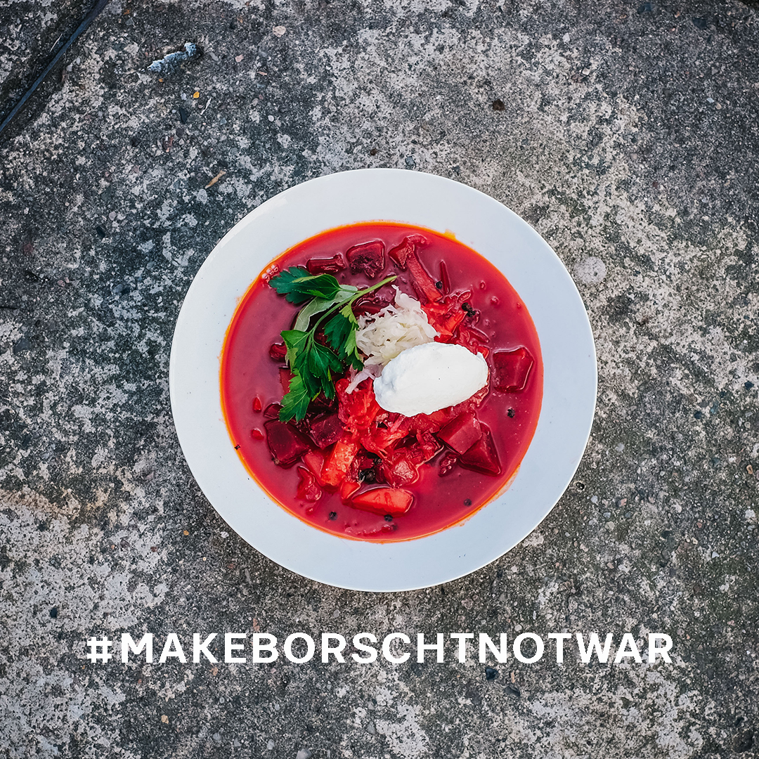 Unter dem Motto „Make Borscht Not War“ soll weltweit das traditionelle Borschtsch-Gericht gekocht werden.