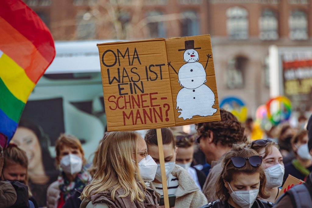 Teilnehmer der Klimademo von Fridays for Future in Hamburg.