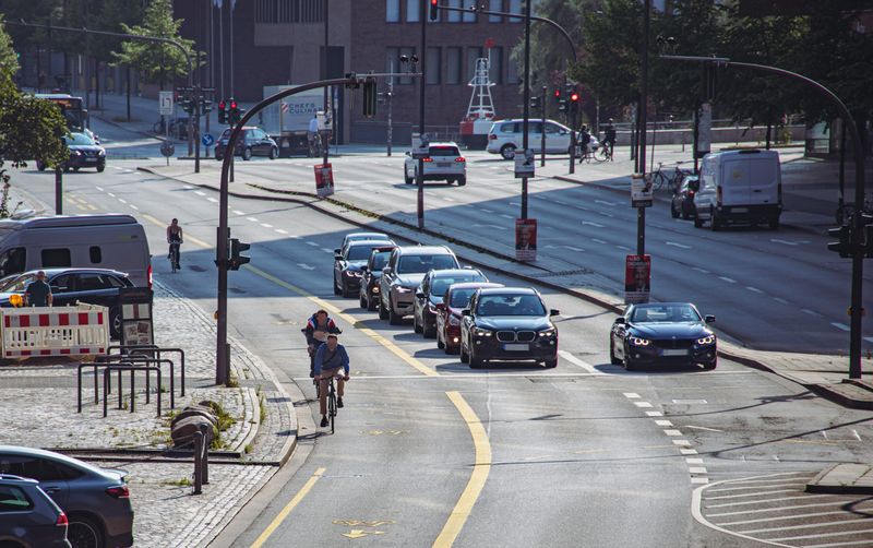 Der Sandtorkai ist kein Fahrradfahr-Hotspot der Stadt.