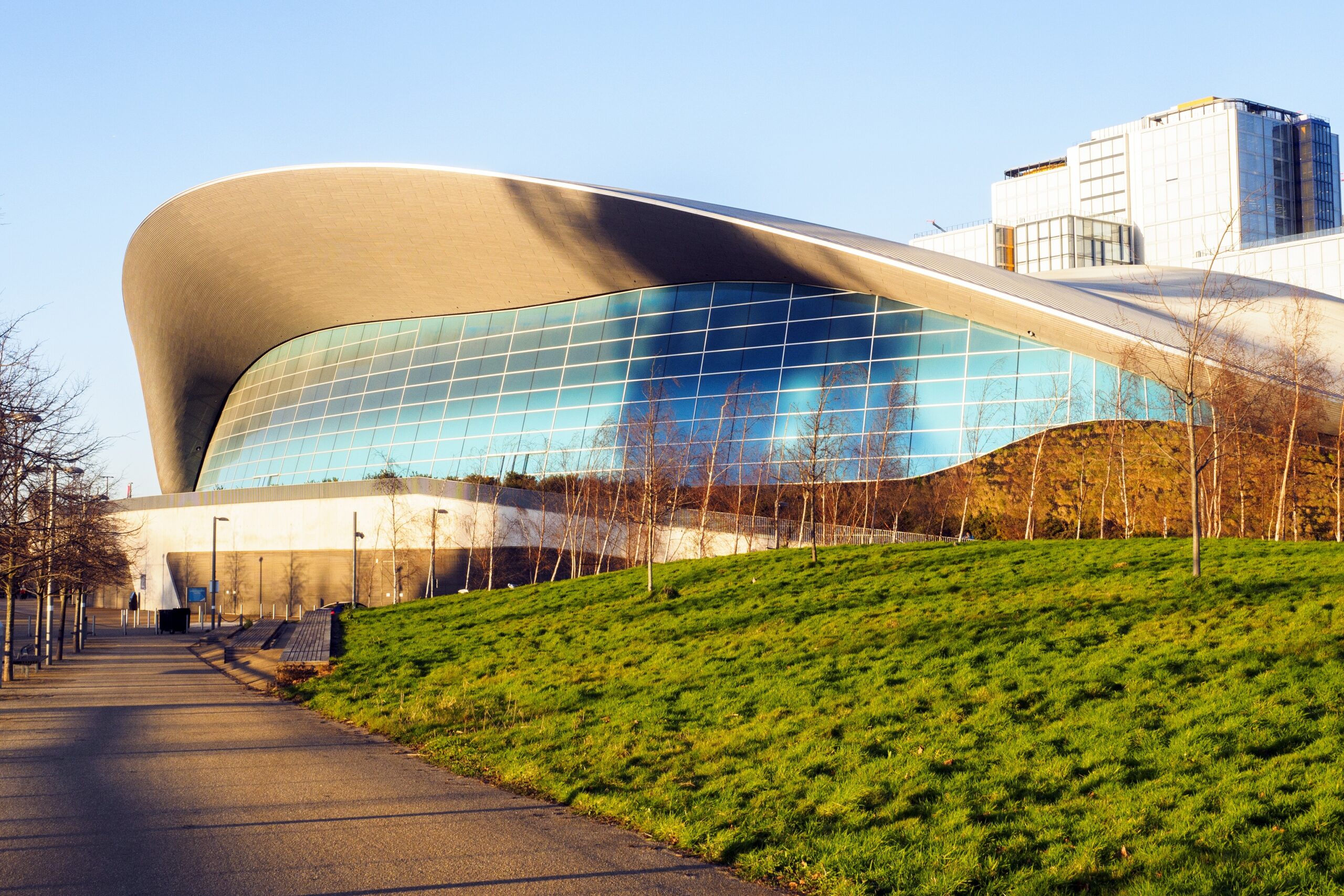 Das London Aquatics Centre muss evakuiert werden.