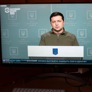 Der ukrainische Präsident Wolodymyr Selenskyj bei einer TV-Ansprache.