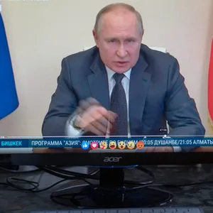 In einer im Staatsfernsehen übertragenen Rede attackierte Russlands Präsident Putin westliche Staaten und eigene Landsleute.