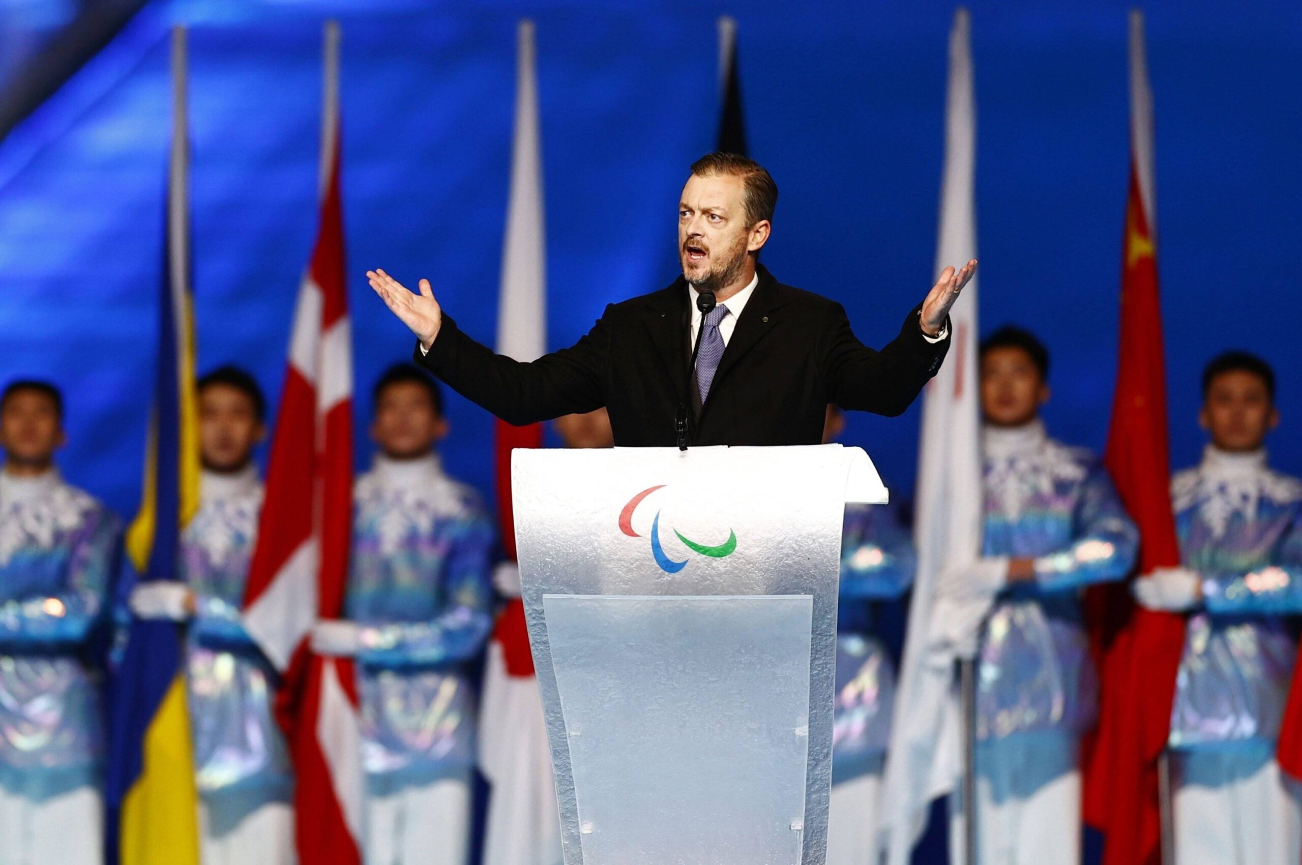 Andrew Parsons, Präsident des Paralympischen Komitees, hielt eine bewegende Rede bei der Eröffnungsfeier in Peking.