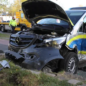 Zerstörter Polizeiwagen