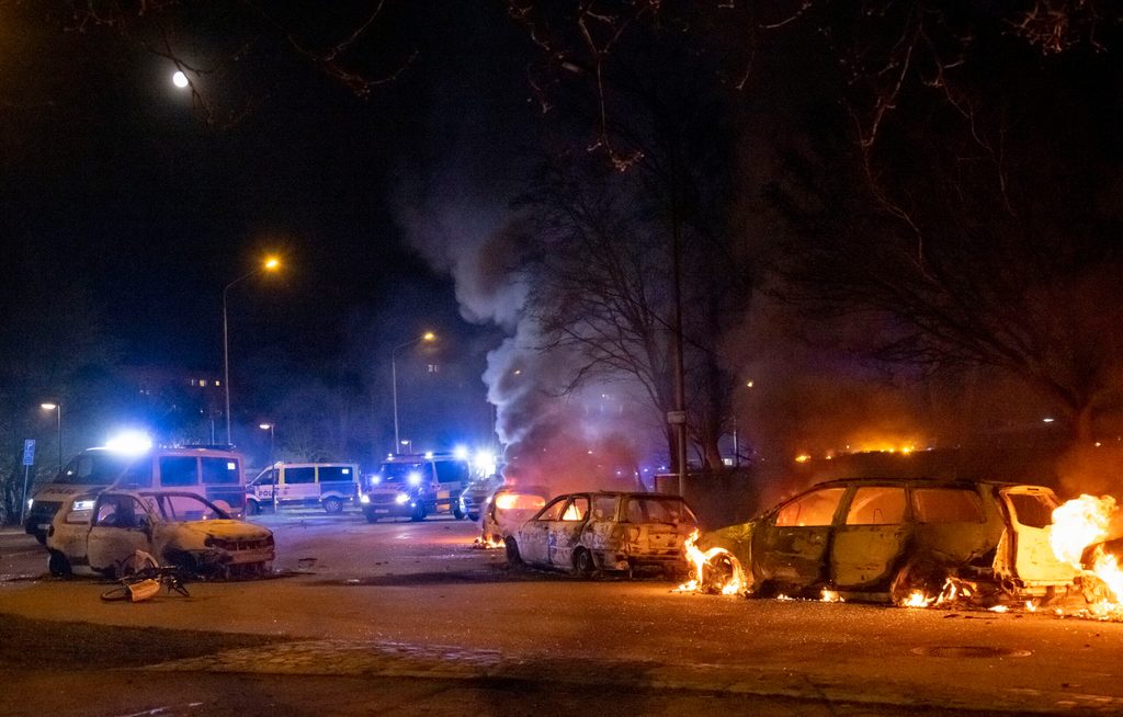 Brennende Autos in Schweden