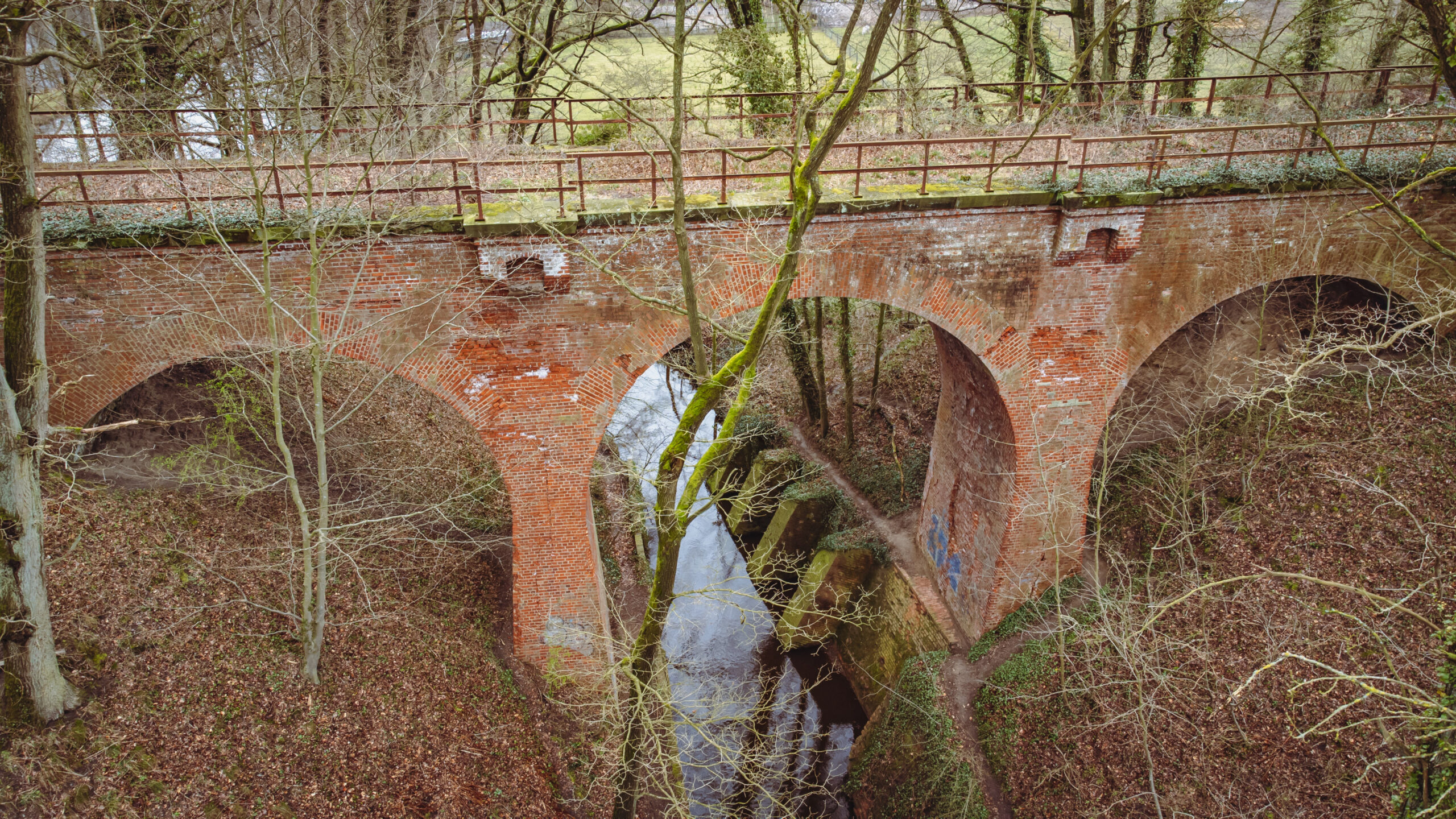 Alte Bahnbrücke im Wald